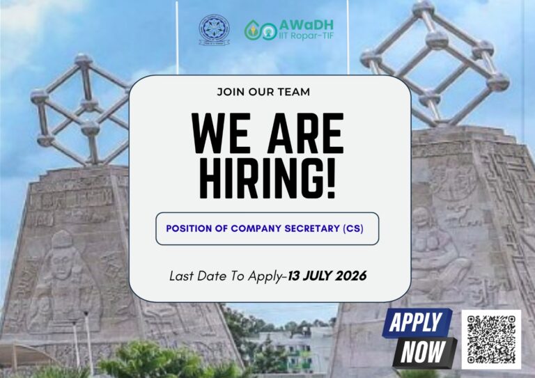 Hiring - IIT Ropar TIF (AWaDH)