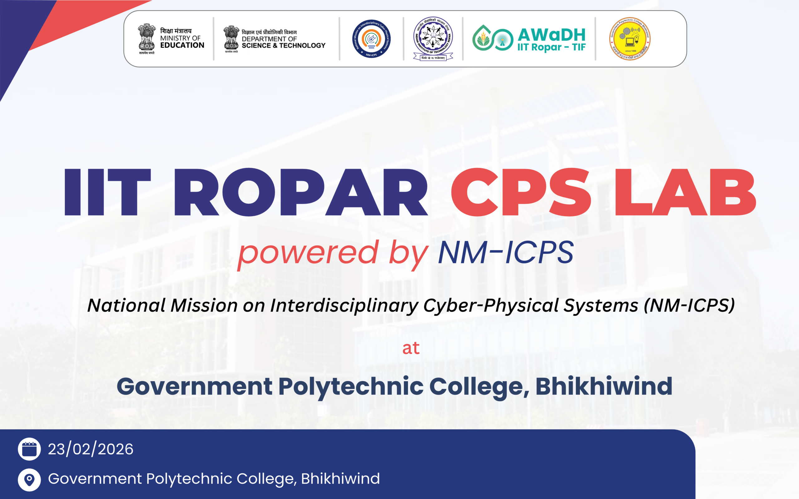 IIT Ropar Inaugurates 20th Cyber-Physical Systems Lab in Punjab under NM-ICPS